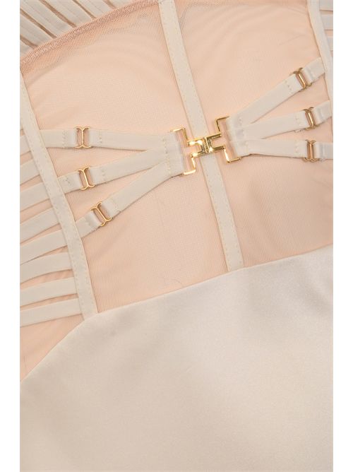 Abito Red Carpet in raso con elastici Elisabetta Franchi | ABR5362E2197